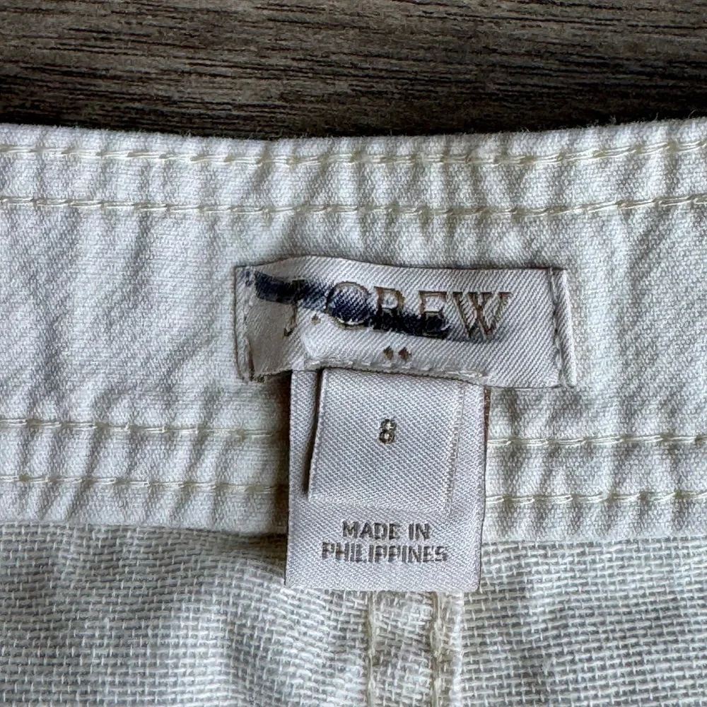 J.Crew 8 White Ivory 100% Cotton Utility Skirt‎ Patch Pockets